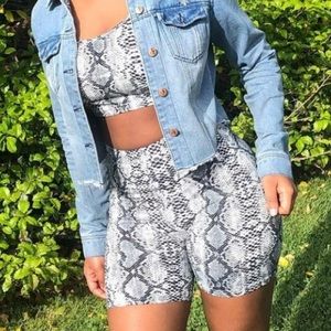 Snakeskin Two-Piece Set & Latex Skirt Bundle